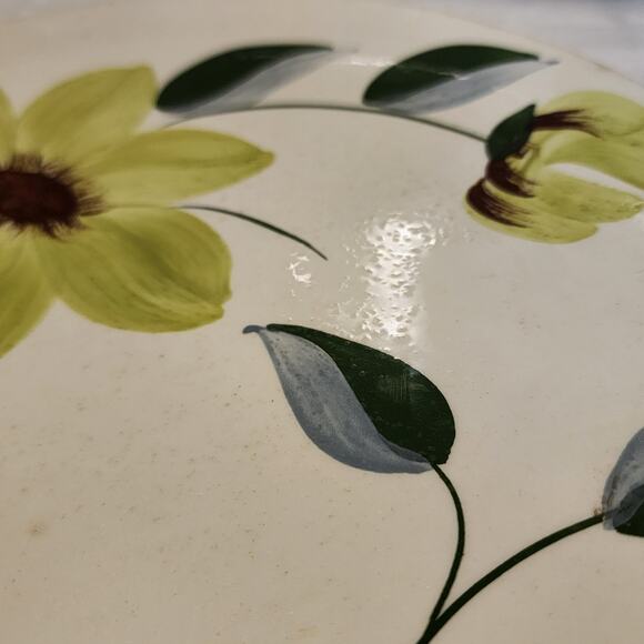 Vtg Blue Ridge Southern Potteries 3 Chartreuse 9" Dinner Plates Hand Painted - Picture 6 of 16